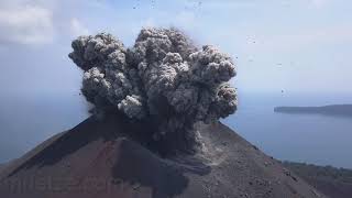 Krakatau volcano  spectacular explosions at day and night [upl. by Alf]