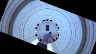 2001 A Space Odyssey Rotating Hallway Shot Stabilized [upl. by Haerdna]