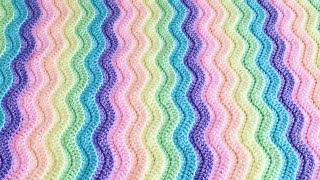 Simple Crochet Ridged Ripple Blanket  Scarf [upl. by Faxon488]