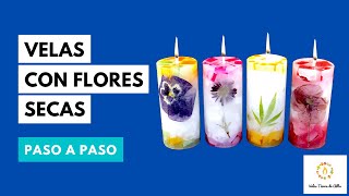 Como Hacer VELAS CON FLORES SECAS 🌼🌸 Paso a Paso [upl. by Brandice]