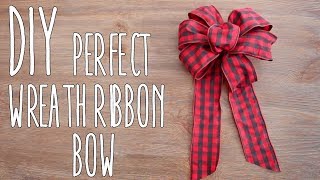 DIY  Perfect Wreath Ribbon Bow [upl. by Iak]