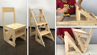 Silla Escalera Muy Fácil De Hacer  Tutorial de Carpintería [upl. by Bakemeier722]