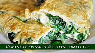 Spinach amp Cheese Omelette  Easy Breakfast Recipe [upl. by Lotz]