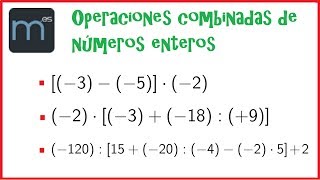 Operaciones combinadas de números enteros paréntesis y corchetes [upl. by Yssirc]