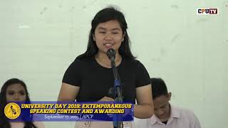 University Day 2019 English Extemporaneous Speaking Contest [upl. by Anitroc]