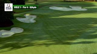 Hole 1 Flyover  Quail Hollow Club  2017 PGA Championship [upl. by Thurber]