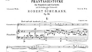 Robert Schumann Drei Fantasiestücke Op 73 1849 clarinet and piano [upl. by Tsew]