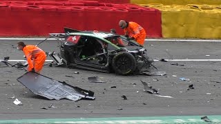 24H Spa 2021  HUGE CRASH  SpaFrancorchamps Eau RougeRaidillon [upl. by Edric]