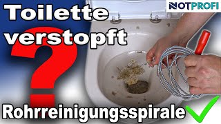 Toilette verstopft Rohrreinigungsspirale Toilette Anleitung Eine Toilette entstopfen [upl. by Loydie85]