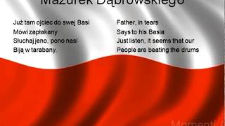 Mazurek Dąbrowskiego  National Anthem of Poland EnglishPolish lyrics [upl. by Akinhoj]