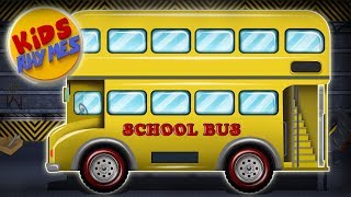 Kids Rhymes  Revamp Car Garage  School Bus  Customization  Childrens Cartoon Cars [upl. by Ened]