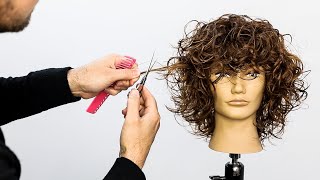 Curly Layered Haircut Tutorial  Full Step By Step [upl. by Fulton]