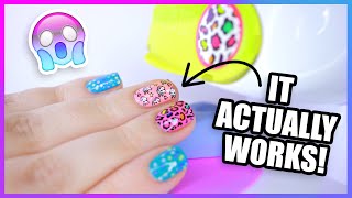 TRYING KIDS NAIL ART TOY  Go Glam Nail Salon [upl. by Naitsirc]