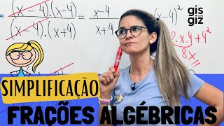 FRAÇÕES ALGÉBRICAS  SIMPLIFICAÇÃO DE FRAÇÕES ALGÉBRICAS  03 [upl. by Beller]