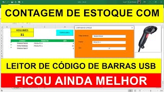 Planilha para INVENTÁRIO de ESTOQUE com LEITOR de CÓDIGO de BARRAS USB [upl. by Ragouzis]