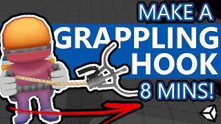 How to make a GRAPPLING HOOK in 8 Minutes  Unity [upl. by Naleek383]