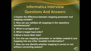 informatica interview questions and answers for experienced  part2 [upl. by Yentnuoc378]