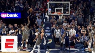 Jeff Teague hits the shot that ends the Timberwolves 14year playoff drought  ESPN [upl. by Aronas]