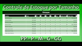 Como Fazer Planilha Controle de Estoque por Tamanho PMG Parte 1 [upl. by Ruff]