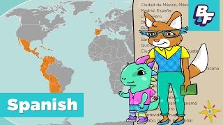 Learn Capitals of Spanish Speaking Countries with BASHO amp FRIENDS  Paises hispanohablantes [upl. by Ayotna]