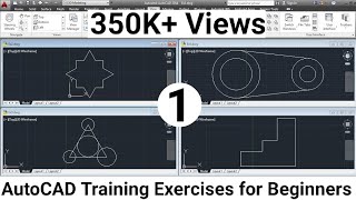 AutoCAD Training Exercises for Beginners  1 [upl. by Bowden]