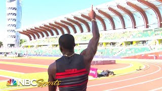 Trayvon Bromell blisters 100m heats in 984 Justin Gatlin 2nd  Olympic Trials  NBC Sports [upl. by Verdha]