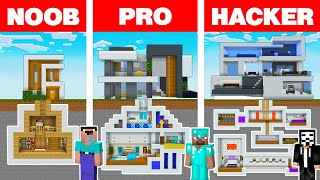 Minecraft NOOB vs PRO vs HACKER MODERN UNDERGROUND HOUSE BUILD CHALLENGE in Minecraft Animation [upl. by Alurd]