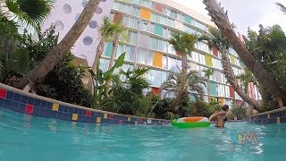 Cabana Bay Beach Resort lazy river amp new pool at Universal Orlando [upl. by Anigue]