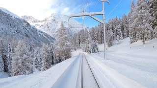 ★ 4K 🇨🇭Samedan  Albulabahn  Chur cab ride after over 1 meter snowfall 122020 [upl. by Ettener]