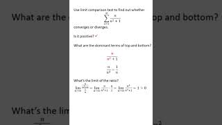 limit comparison test for nn21 [upl. by Ellebana781]