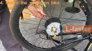 （Lfaster Electric Conversion Kit For Common Bike Left Drive Motor Installation [upl. by Duvall]