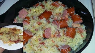 Cast Iron Skillet Kielbasa And Sauerkraut Recipe [upl. by Ellenet]