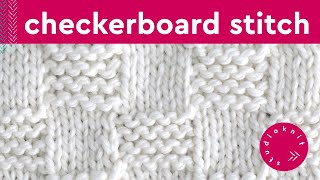 Garter Checkerboard Stitch Knitting Pattern for Beginners [upl. by Vernon339]