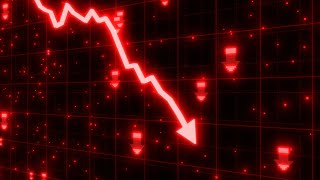 Stock Market Crash of Red Arrow Graph Going Down Into Recession 4K 60fps Wallpaper Background [upl. by Keare]