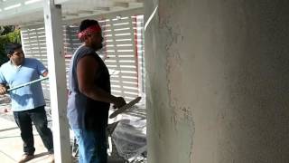 Stucco sand finish for beginners [upl. by Cirred]