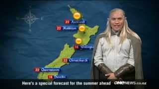 TV presenter reads New Zealands weather in Tolkiens Elvish  TVNZ Breakfast [upl. by Annoved27]