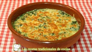 Acelgas con bechamel gratinadas receta fácil [upl. by Hadihahs]