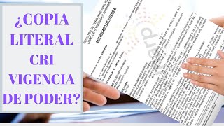 ¿Qué es una COPIA LITERAL CRI y VIGENCIA DE PODER Sunarp Perú Curso Derecho Agente Inmobiliario [upl. by Kaye]