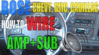 Chevy Silverado 1500 BOSE How To Install SUB Wire AMP Stock Radio Wiring AMPLIFIER LINE CONVERTER [upl. by Yenor526]