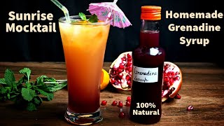 How to Make Grenadine Syrup at Home and Sunrise Mocktail Recipe [upl. by Naujid]