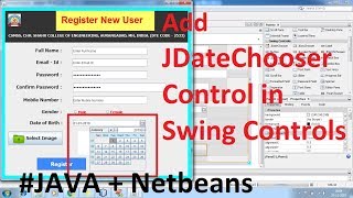 How to install add JDateChooser JCalendar Date Picker in netbeans IDE Swing [upl. by Lerim]