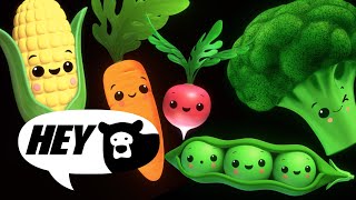 Hey Bear Sensory  Funky Veggies  Fun Dance Animation with Music Baby Sensory [upl. by Hube]