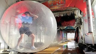 GIANT ZORB BALL vs CAR WASH BAD IDEA [upl. by Pavlov290]