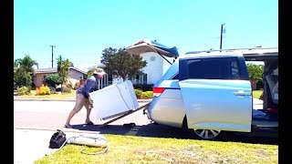 LifeHack How to move washer and dryer in a minivan by oneself [upl. by Hpesoj577]