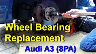 Front Wheel Bearing Replacement  Audi A3 8PA [upl. by Derian626]