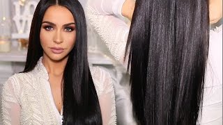 HOW TO SLEEK amp SHINY STRAIGHT HAIR  Carli Bybel [upl. by Atcele]