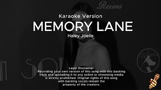 Haley Joelle  Memory Lane Karaoke Version [upl. by Nyret829]