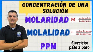 MOLARIDAD M molalidad m y partes por millón ppm [upl. by Zachariah]