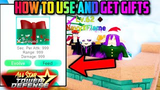 HOW TO GET AND USE GIFTS IN ALL STAR TOWER DEFENSERoblox [upl. by Phyl72]