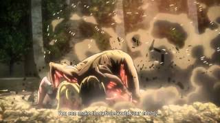 Eren Titan Form vs Annie Titan Form Final Battle Shingeki No Kyojin  SNK [upl. by Eimilb]